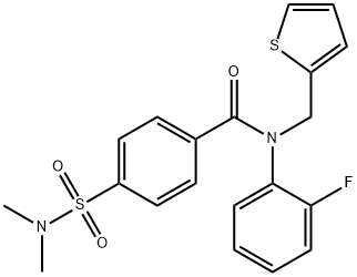 4-(dimethylsulfamoyl)-N-(2-fluorophenyl)-N-(thiophen-2-ylmethyl)benzamide Structure