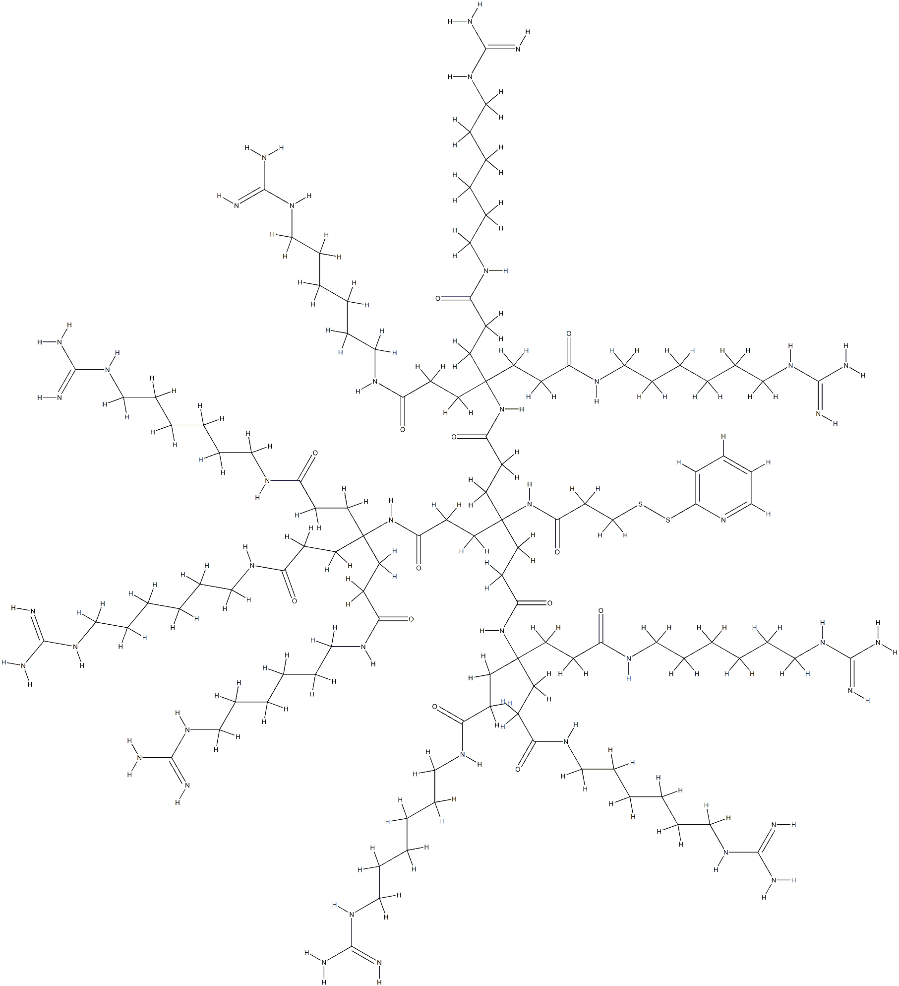 Generation 2 Thiol Reactive C6 Guanidine Functionalized Dendrimer Struktur