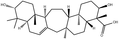 (4R)-3α,21β-Dihydroxy-C(14a)-homo-27-norgammacer-14-en-23-oic acid Struktur