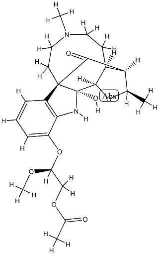 (14β,19R)-16β,19-Epoxy-2-hydroxy-12-[(S)-2-acetoxy-1-methoxyethoxy]-4-methyl-3,4-secocondyfolan-3-one Struktur