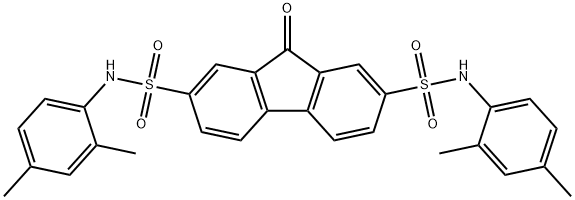 N(2),N(7)-BIS(2,4-DIMETHYLPHENYL)-9-OXO-9H-FLUORENE-2,7-DISULFON Struktur