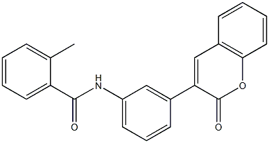 2-methyl-N-[3-(2-oxo-2H-chromen-3-yl)phenyl]benzamide Struktur