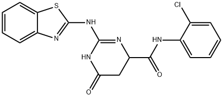 2-(1,3-benzothiazol-2-ylamino)-N-(2-chlorophenyl)-6-oxo-1,4,5,6-tetrahydropyrimidine-4-carboxamide Struktur