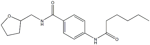 4-(hexanoylamino)-N-(tetrahydro-2-furanylmethyl)benzamide Struktur