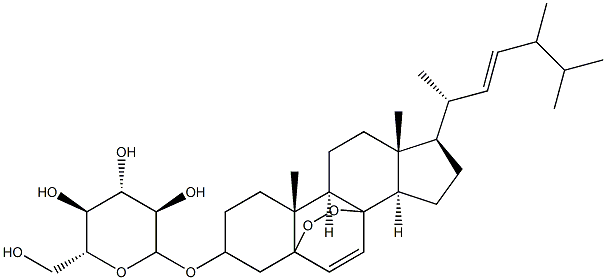 5,8-epidioxy-24-methylcholesta-6,22-dien-3-glucopyranoside Struktur