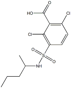 2,6-dichloro-3-(pentan-2-ylsulfamoyl)benzoic acid Struktur