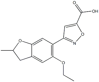 3-(5-ethoxy-2-methyl-2,3-dihydro-1-benzofuran-6-yl)-1,2-oxazole-5-carboxylic acid Struktur
