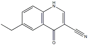 6-ethyl-4-oxo-1,4-dihydroquinoline-3-carbonitrile Struktur