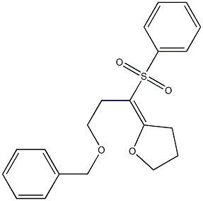 (1E)-1-(Phenylsulfonyl)-3-benzyloxy-1-[(tetrahydrofuran)-2-ylidene]propane Struktur