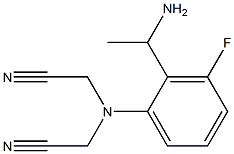 2-{[2-(1-aminoethyl)-3-fluorophenyl](cyanomethyl)amino}acetonitrile Struktur
