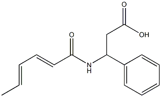 3-[(2E,4E)-hexa-2,4-dienoylamino]-3-phenylpropanoic acid Struktur