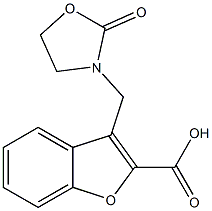 3-[(2-oxo-1,3-oxazolidin-3-yl)methyl]-1-benzofuran-2-carboxylic acid Struktur