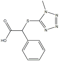 2-[(1-methyl-1H-1,2,3,4-tetrazol-5-yl)sulfanyl]-2-phenylacetic acid Struktur