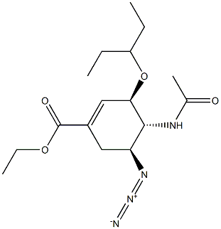 Ethyl (3R,4R,5S)-4-(Acetylamino)-5-azido-3-(1-ethylpropoxy)-1-cyclohexene-1-carboxylate Struktur