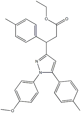 3-(4-Methylphenyl)-3-[[1-(4-methoxyphenyl)-5-(4-methylphenyl)-1H-pyrazol]-3-yl]propanoic acid ethyl ester Struktur