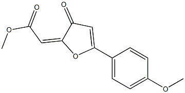 2-Methoxycarbonylmethylene-5-(4-methoxyphenyl)furan-3(2H)-one Struktur