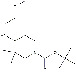 TERT-BUTYL 4-[(2-METHOXYETHYL)AMINO]-3,3-DIMETHYLPIPERIDINE-1-CARBOXYLATE Struktur