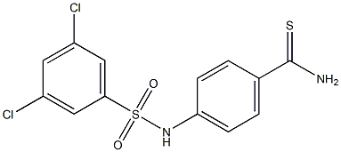 4-[(3,5-dichlorobenzene)sulfonamido]benzene-1-carbothioamide Struktur