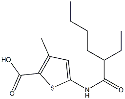 5-(2-ethylhexanamido)-3-methylthiophene-2-carboxylic acid Struktur