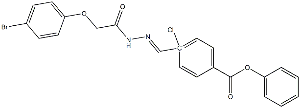 4-[(1Z)-{[2-(4-bromophenoxy)acetamido]imino}methyl]phenyl 4-chlorobenzoate Struktur