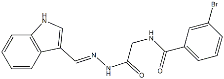 3-bromo-N-({N'-[(1Z)-(1H-indol-3-yl)methylidene]hydrazinecarbonyl}methyl)benzamide Struktur