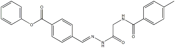 4-[(1E)-({2-[(4-methylphenyl)formamido]acetamido}imino)methyl]phenyl benzoate Struktur