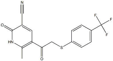 6-methyl-2-oxo-5-(2-{[4-(trifluoromethyl)phenyl]thio}acetyl)-1,2-dihydropyridine-3-carbonitrile Struktur