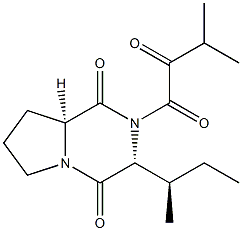 (3R,8aS)-2-(3-Methyl-2-oxobutyryl)-3-[(1R)-1-methylpropyl]-1,2,3,4,6,7 ,8,8a-octahydropyrrolo[1,2-a]pyrazine-1,4-dione Struktur
