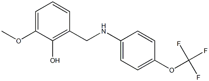 2-methoxy-6-{[4-(trifluoromethoxy)anilino]methyl}benzenol Struktur