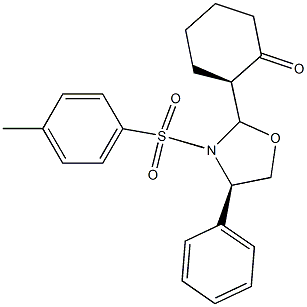 (2R)-2-[(2R,4R)-4-Phenyl-3-(4-methylphenylsulfonyl)oxazolidin-2-yl]-1-cyclohexanone Struktur