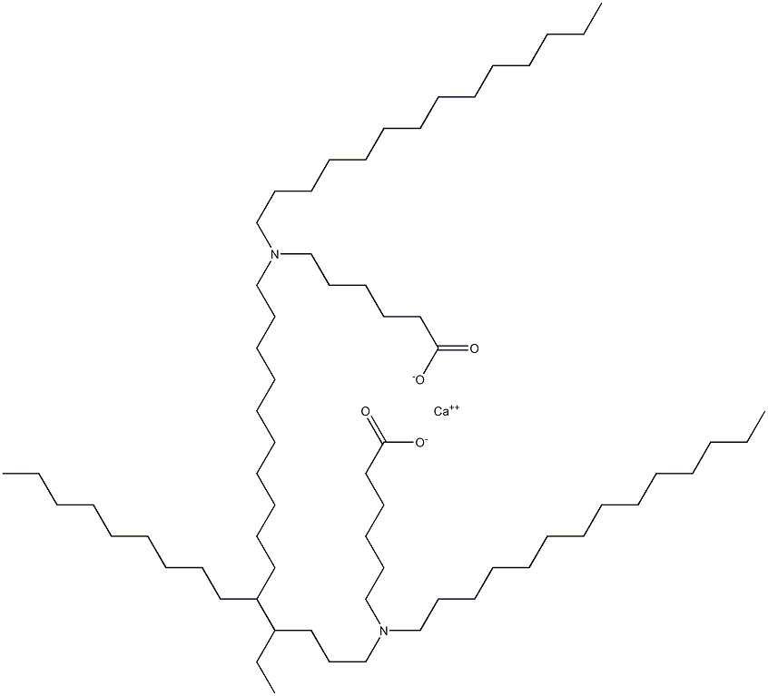 Bis[6-(ditetradecylamino)hexanoic acid]calcium salt Structure