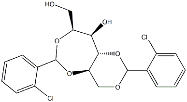 2-O,5-O:4-O,6-O-Bis(2-chlorobenzylidene)-D-glucitol Struktur
