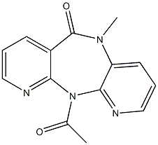 5-Methyl-11-acetyl-5,11-dihydro-6H-dipyrido[3,2-b:2',3'-e][1,4]diazepine-6-one Structure