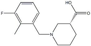 (3R)-1-(3-fluoro-2-methylbenzyl)piperidine-3-carboxylic acid Struktur