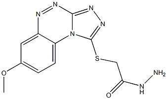 2-[(7-methoxybenzo[e][1,2,4]triazolo[3,4-c][1,2,4]triazin-1-yl)thio]ethanohydrazide Struktur