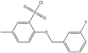 2-[(3-fluorophenyl)methoxy]-5-methylbenzene-1-sulfonyl chloride Struktur