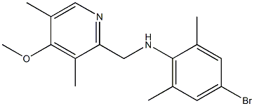 4-bromo-N-[(4-methoxy-3,5-dimethylpyridin-2-yl)methyl]-2,6-dimethylaniline Struktur