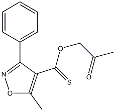 2-oxopropyl 5-methyl-3-phenylisoxazole-4-carbothioate Struktur