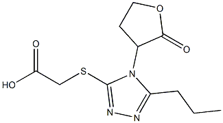 2-{[4-(2-oxooxolan-3-yl)-5-propyl-4H-1,2,4-triazol-3-yl]sulfanyl}acetic acid Struktur