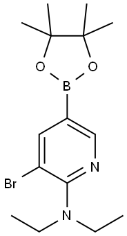 5-Bromo-6-diethylaminopyridine-3-boronic acid pinacol ester Structure