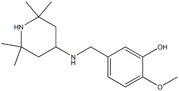 2-methoxy-5-{[(2,2,6,6-tetramethylpiperidin-4-yl)amino]methyl}phenol Struktur
