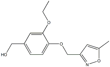 {3-ethoxy-4-[(5-methyl-1,2-oxazol-3-yl)methoxy]phenyl}methanol Struktur