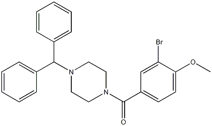 (4-benzhydryl-1-piperazinyl)(3-bromo-4-methoxyphenyl)methanone Struktur