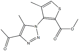 methyl 3-(4-acetyl-5-methyl-1H-1,2,3-triazol-1-yl)-4-methylthiophene-2-carboxylate Struktur
