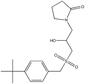 1-(3-{[4-(tert-butyl)benzyl]sulfonyl}-2-hydroxypropyl)-2-pyrrolidinone Struktur