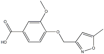 3-methoxy-4-[(5-methyl-1,2-oxazol-3-yl)methoxy]benzoic acid Struktur