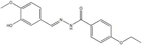 4-ethoxy-N'-[(E)-(3-hydroxy-4-methoxyphenyl)methylidene]benzohydrazide Struktur