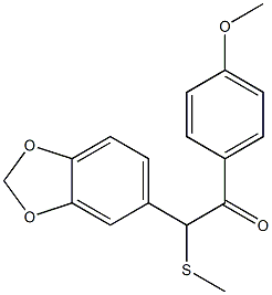 1-(4-メトキシフェニル)-2-[3,4-(メチレンジオキシ)フェニル]-2-(メチルチオ)エタン-1-オン 化學(xué)構(gòu)造式