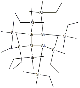 Octa[dimethyl(ethyl)silyl]cyclotetrasilane Struktur