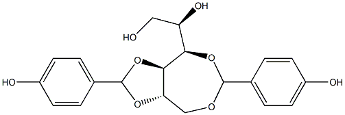 1-O,4-O:2-O,3-O-Bis(4-hydroxybenzylidene)-D-glucitol Structure